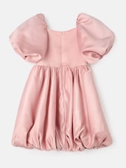 Angel & Rocket Elle Pink Bubble Hem Satin Dress - Image 14 of 15