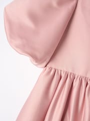 Angel & Rocket Elle Pink Bubble Hem Satin Dress - Image 15 of 15
