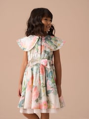 Angel & Rocket Green Chloe Multi Cape Collar 100% Cotton Dress - Image 3 of 7