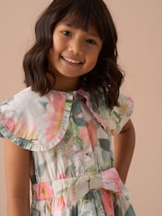 Angel & Rocket Green Chloe Multi Cape Collar 100% Cotton Dress - Image 4 of 7