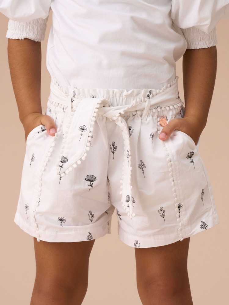 Angel & Rocket White Raya Printed Poplin Shorts - Image 1 of 6 Angel & Rocket White Raya Printed Poplin Shorts - Image 1 of 6