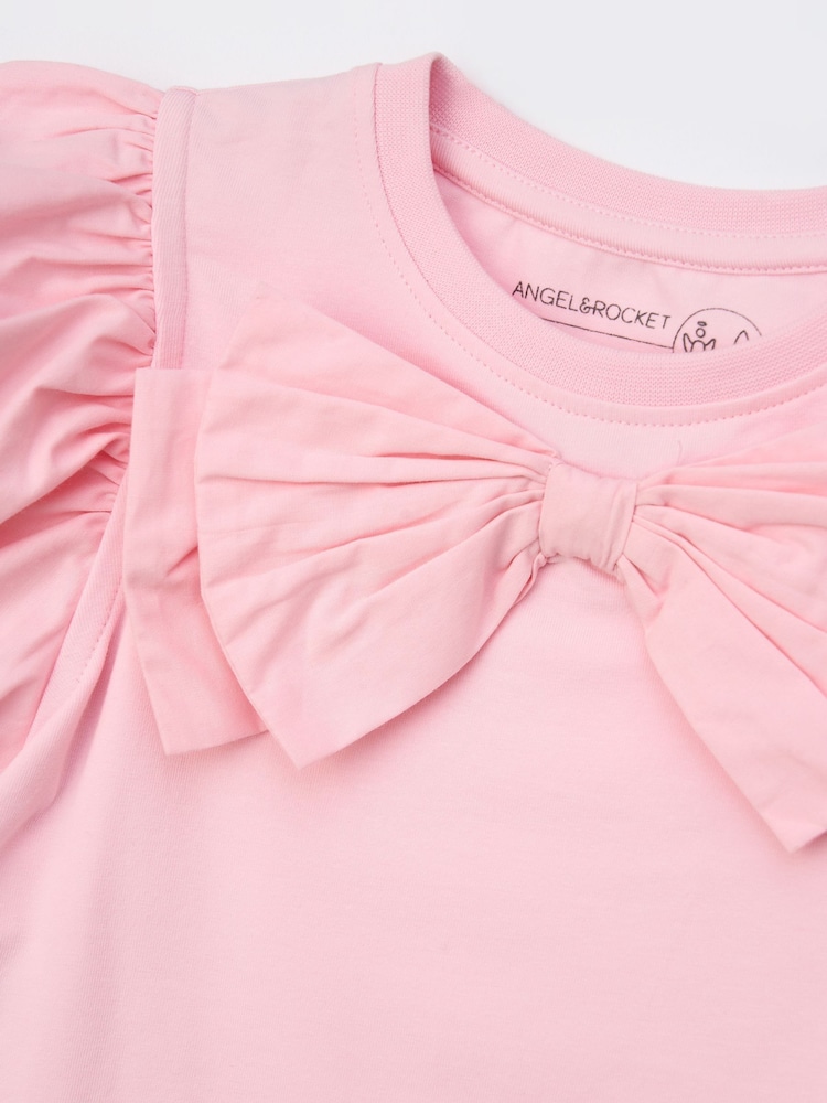 Angel & Rocket Pink Aofie Bow T-Shirt - Image 6 of 6 Angel & Rocket Pink Aofie Bow T-Shirt - Image 6 of 6