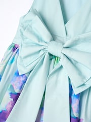 Angel & Rocket Green Elisa Print Border Bow Back Dress - Image 7 of 7