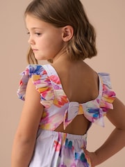 Angel & Rocket Purple Tia Wide Leg Print Jumpsuit - Image 4 of 7