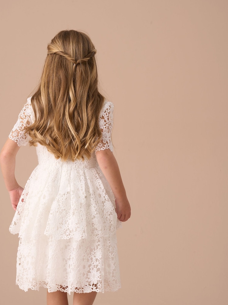 Angel & Rocket White Mavea Collared Lace Dress - Image 3 of 8