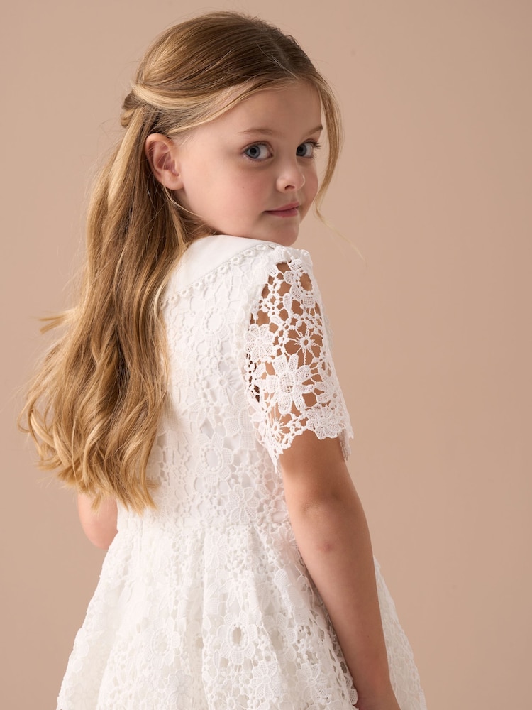 Angel & Rocket White Mavea Collared Lace Dress - Image 5 of 8
