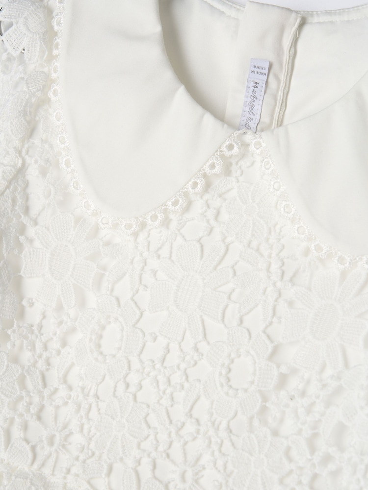Angel & Rocket White Mavea Collared Lace Dress - Image 8 of 8 Angel & Rocket White Mavea Collared Lace Dress - Image 8 of 8