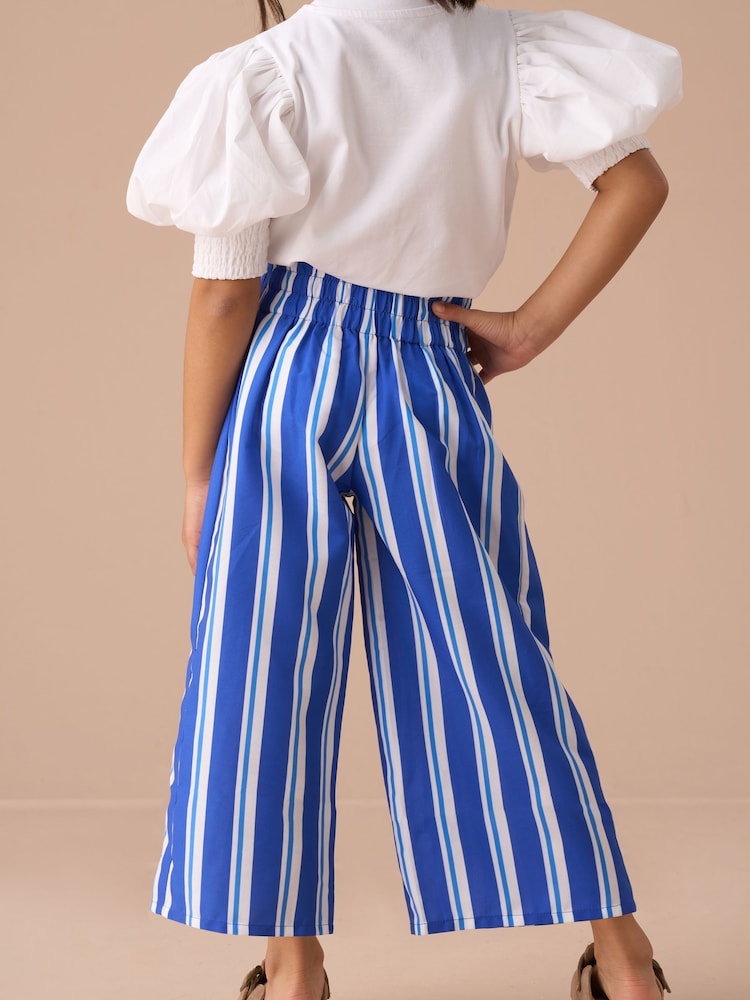 Angel & Rocket Blue Fleur Printed Wide Leg Trousers - Image 2 of 6