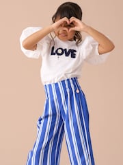 Angel & Rocket Blue Fleur Printed Wide Leg Trousers - Image 3 of 6