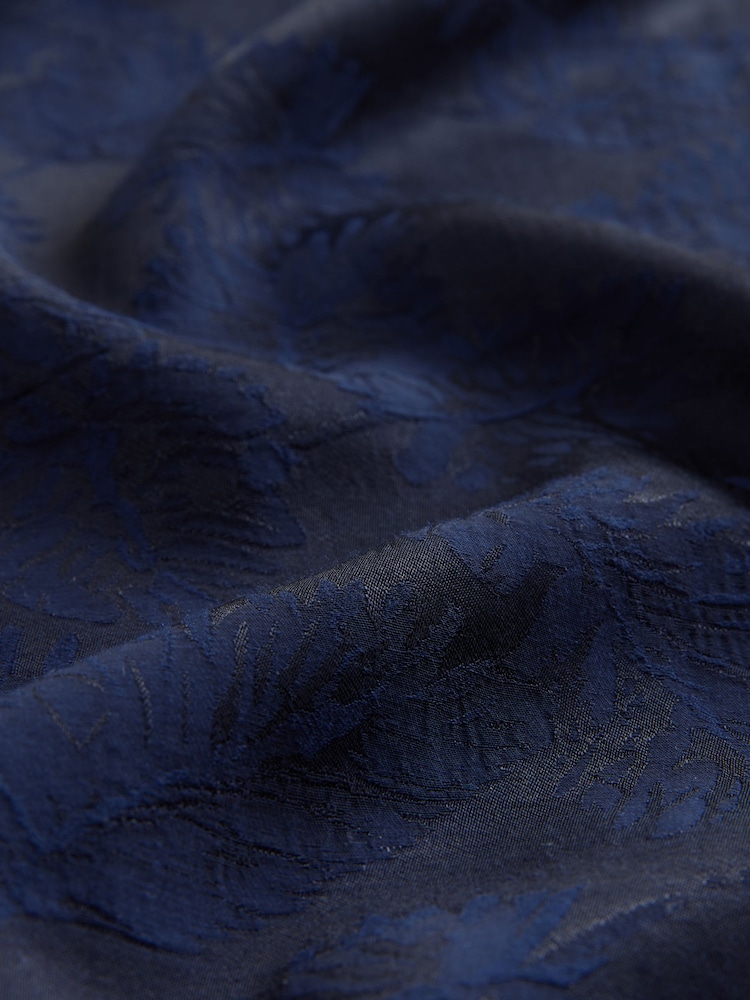 Azul marino - Pantalones de pernera ancha de jacquard de satén - Imagen 3 de 3
