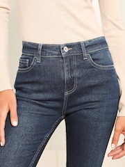 Temno modre sprane - Kavbojke s srednjo višino Flare Jeans - Slika 3 iz 4