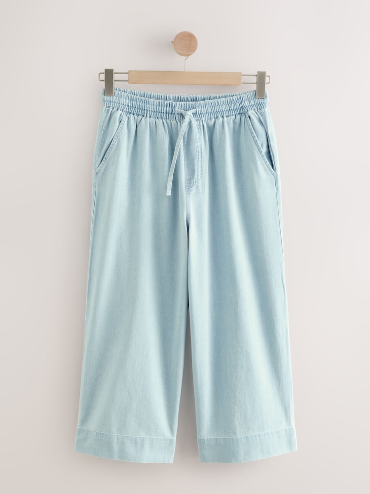 Rozjaśnione - Lightweight Denim Wide Crop Jeans - Image 5 of 7
