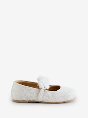 Angel & Rocket Ivory Mary Jane Lace Shoes - Image 1 of 1