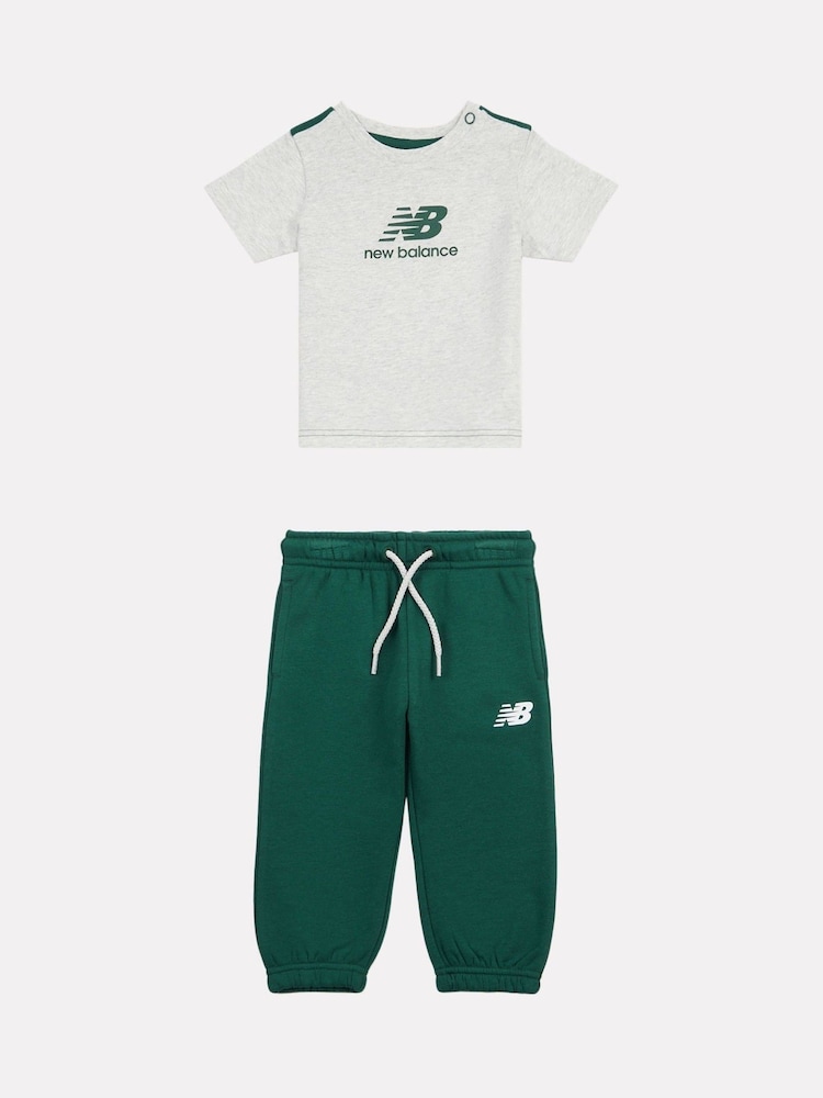 New Balance Grey Baby Boys T-Shirt and Jogger Set - Image 1 of 5