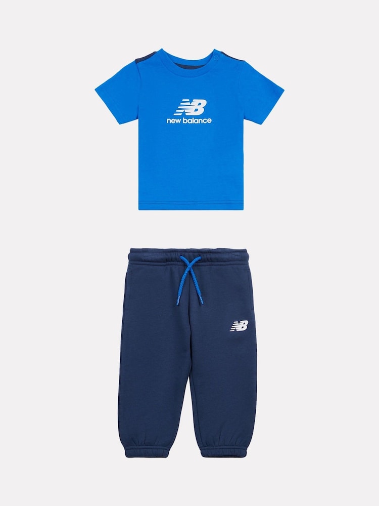 New Balance Blue Baby Boys T-Shirt and Jogger Set - Image 1 of 5