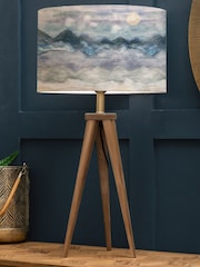 Voyage Maison Brown Aratus Wood Table Lamp with Arizona Abstract Shade - Image 1 of 3