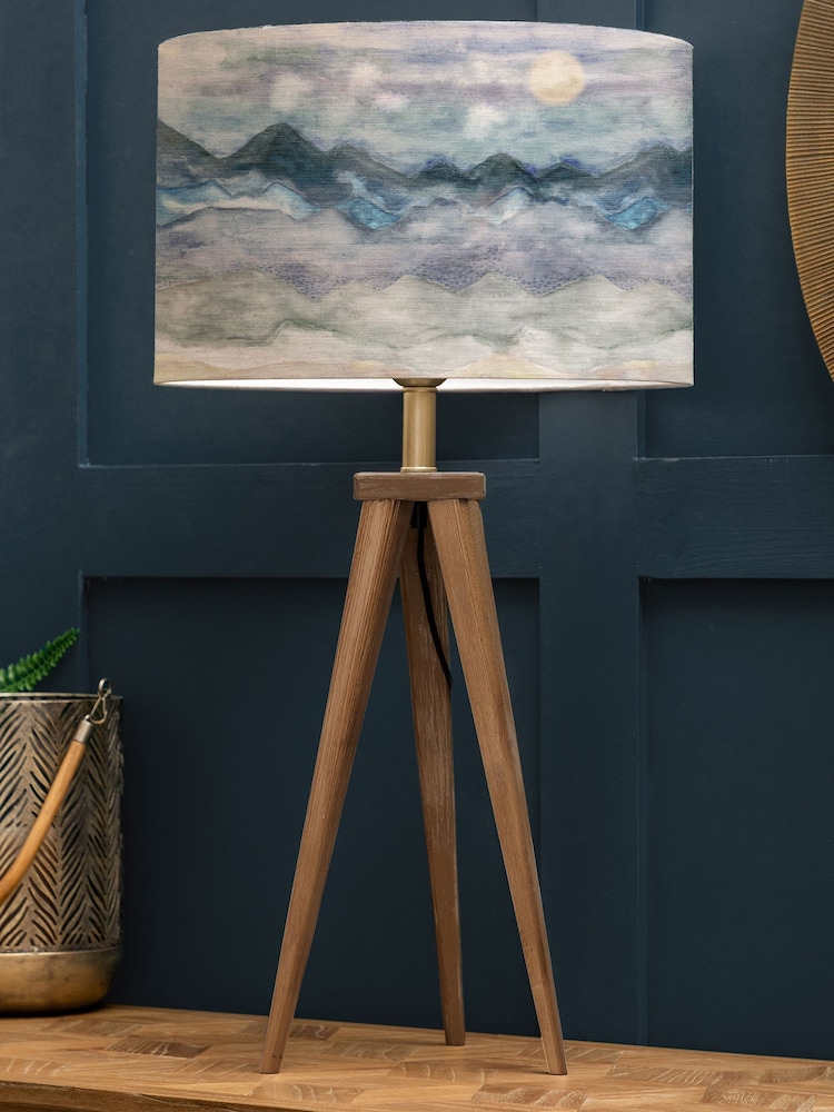 Voyage Maison Brown Aratus Wood Table Lamp with Arizona Abstract Shade - Image 1 of 3