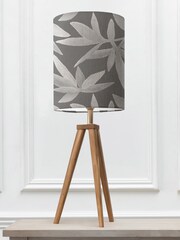 Voyage Maison Brown Aratus Wooden Lamp with Silverwood Floral Shade - Image 4 of 4