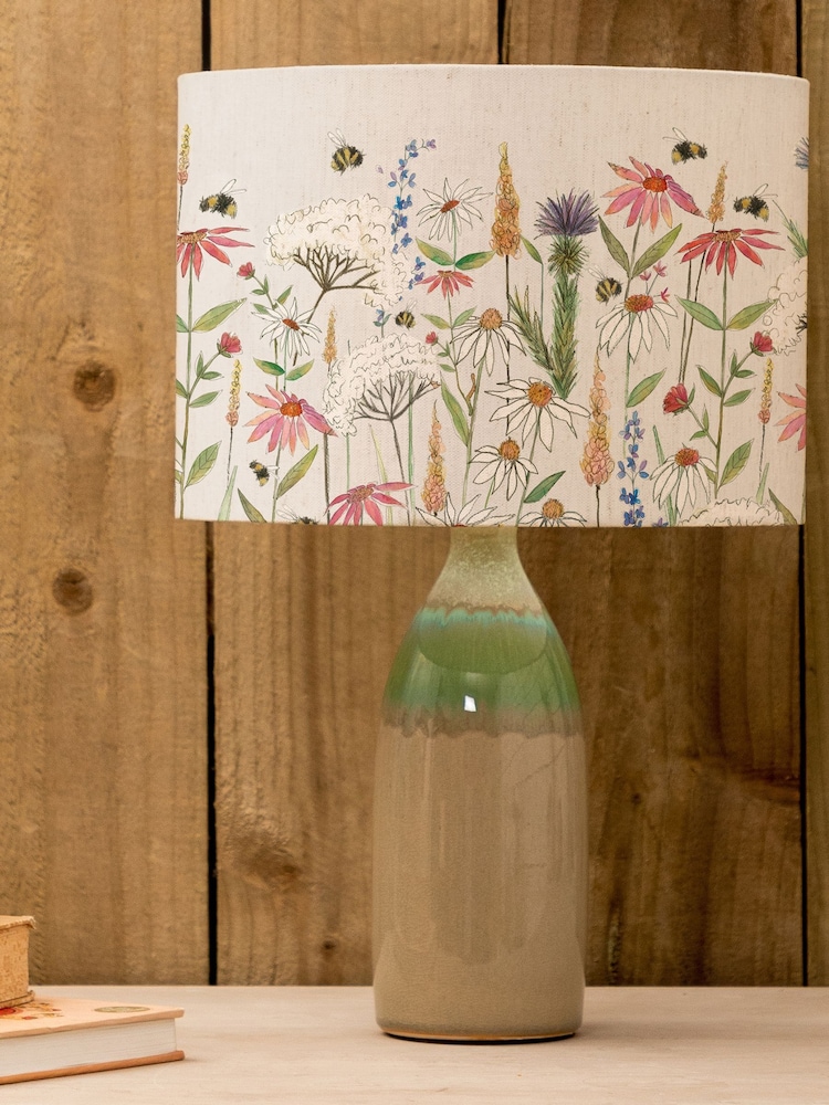 Voyage Maison Green Narvi Ceramic Lamp with Hermione Floral Shade - Image 1 of 3