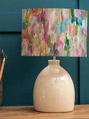 Voyage Maison Cream Leura Ceramic Table Lamp with Azima Abstract Shade - Image 1 of 3