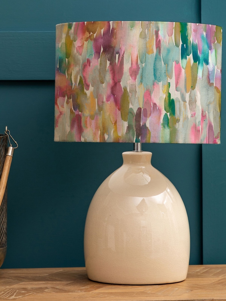 Voyage Maison Cream Leura Ceramic Table Lamp with Azima Abstract Shade - Image 1 of 3