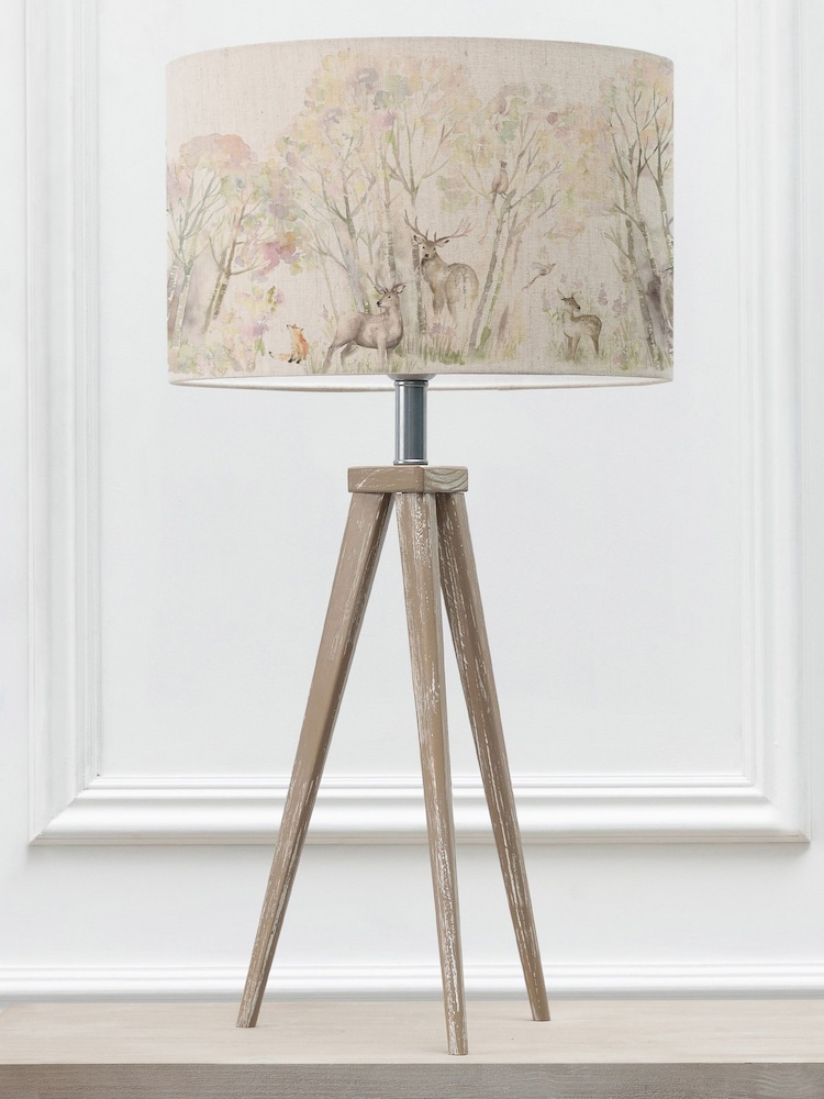 Voyage Maison Grey Aratus Wood Table Lamp with Enchanted Forest Shade - Image 3 of 3