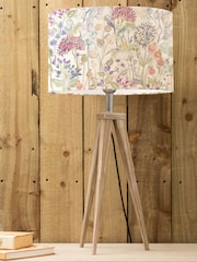 Voyage Maison Grey Aratus Wood Table Lamp with Hedgerow Floral Shade - Image 1 of 3