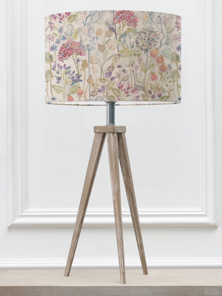 Voyage Maison Grey Aratus Wood Table Lamp with Hedgerow Floral Shade - Image 3 of 3