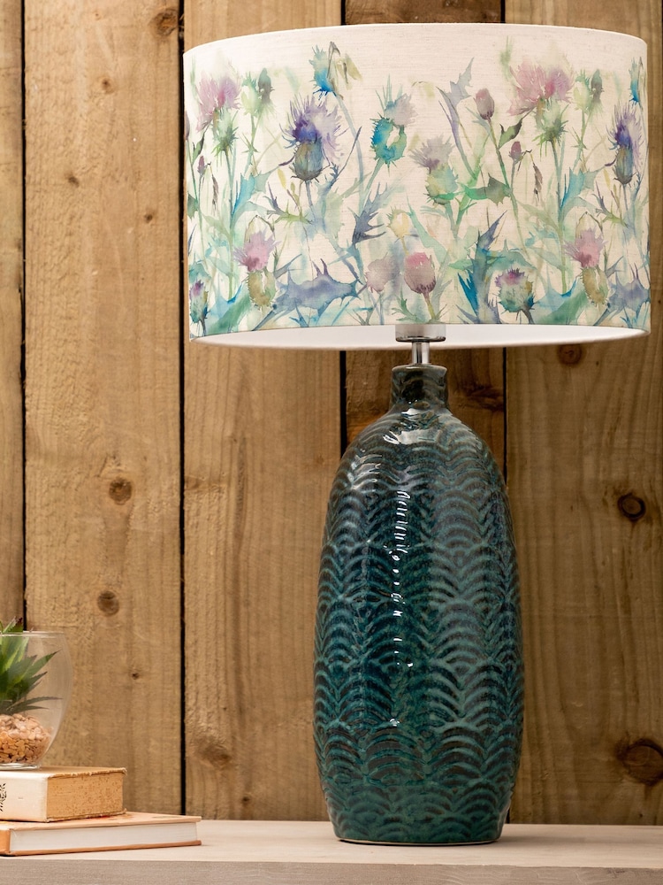 Voyage Maison Blue Jadis Ceramic Table Lamp with Cirsium Floral Shade - Image 1 of 3