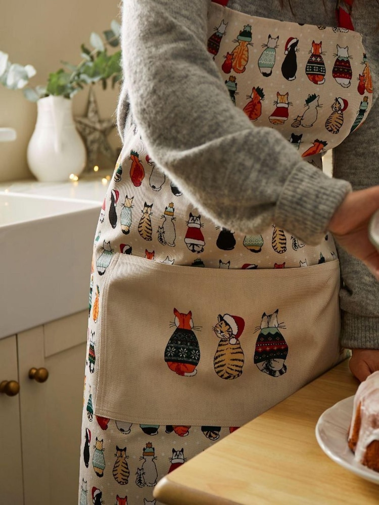 Ulster Weavers Christmas Cats Cotton Apron - Image 1 of 2 Ulster Weavers Christmas Cats Cotton Apron - Image 1 of 2