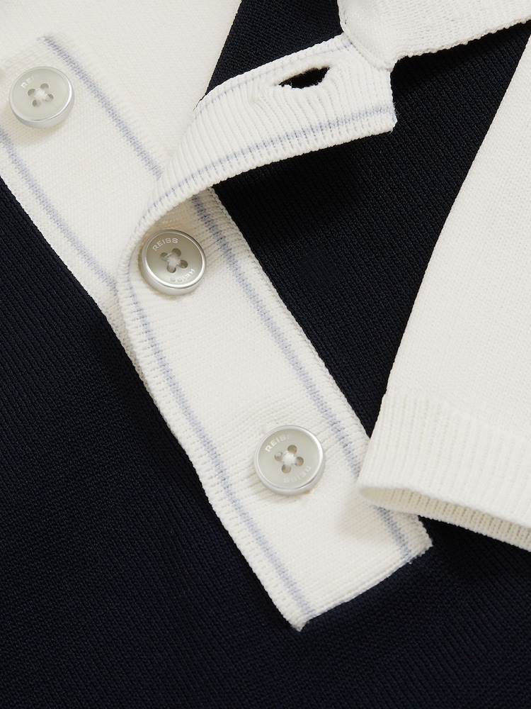 Reiss – Pentel – Strick-Polo-Shirt mit Colourblock-Design - Bild 6 von 6
