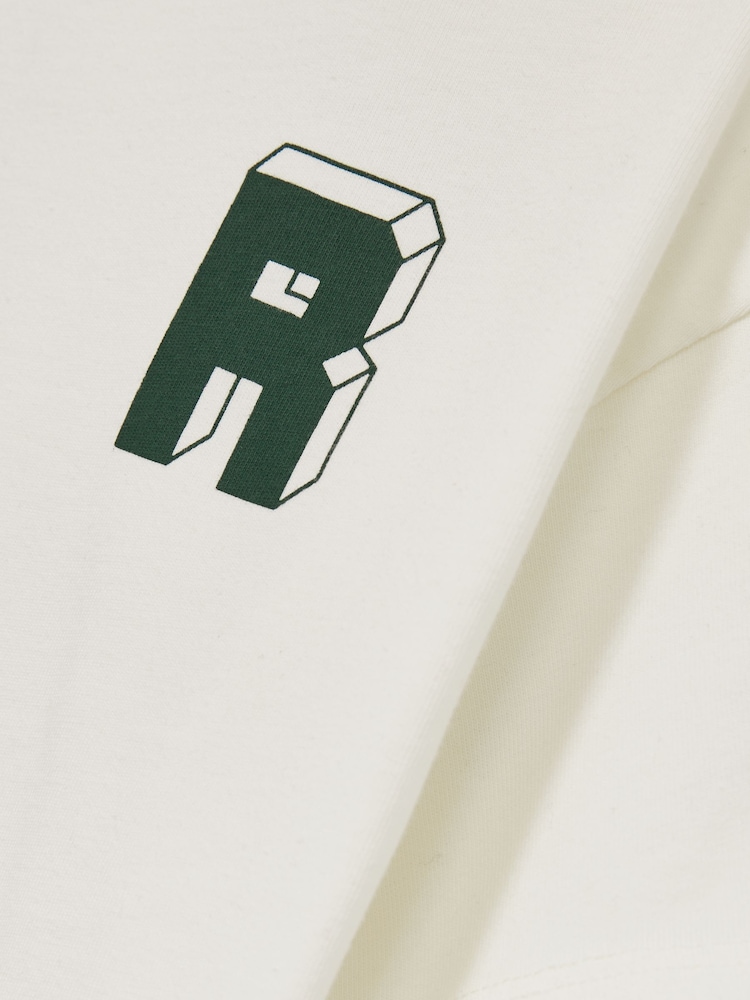 Reiss Off White/Green Manny 13-14 yrs Cotton Block-Logo Oversized T-Shirt - Image 4 of 4