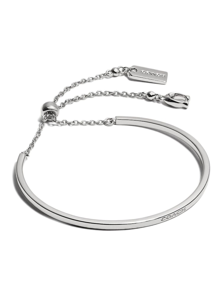COACH Silver Tone Slider Bangle Bracelet - Image 1 of 3