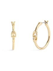 COACH Gold Tone Signature Hoop Earrings - Image 1 of 4