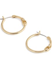 COACH Gold Tone Signature Hoop Earrings - Image 2 of 4