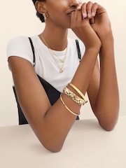 COACH Gold Tone Signature Hoop Earrings - Image 3 of 4