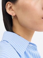 COACH Gold Tone Signature Hoop Earrings - Image 4 of 4
