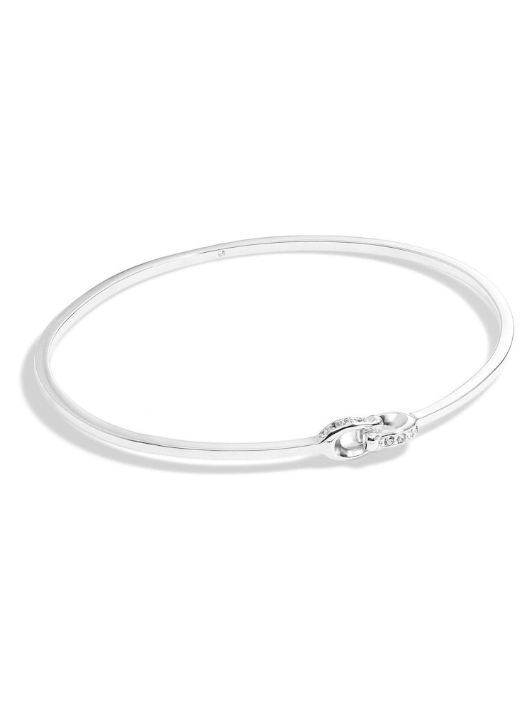 COACH Silver Tone Signature Interlock Bangle Bracelet - Image 1 of 3