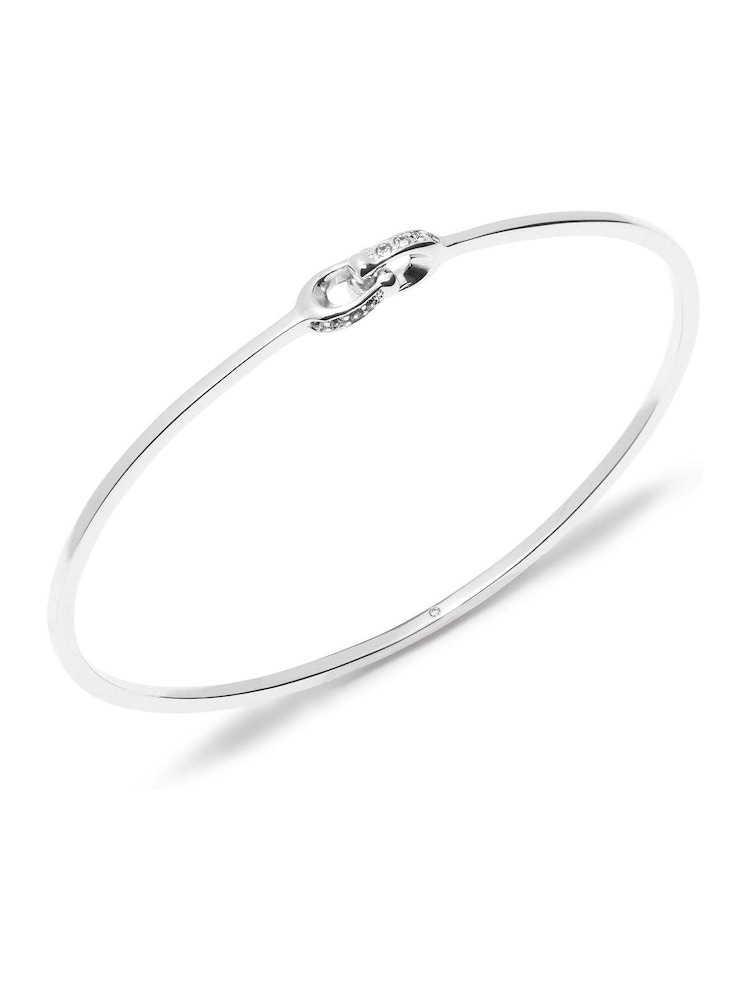 COACH Silver Tone Signature Interlock Bangle Bracelet - Image 2 of 3