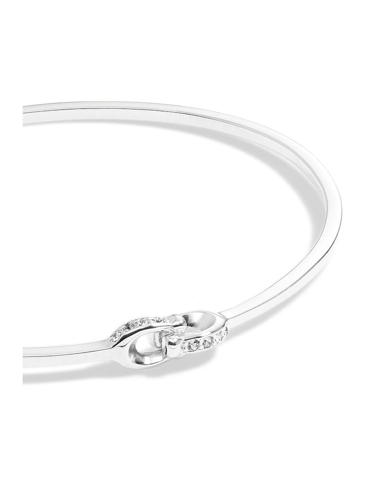 COACH Silver Tone Signature Interlock Bangle Bracelet - Image 3 of 3