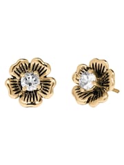 COACH Gold Tone Signature Tea Rose Stud Earrings - Image 2 of 3