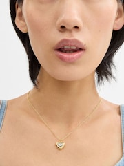 COACH Gold Tone Heart Pendant Necklace - Image 4 of 4