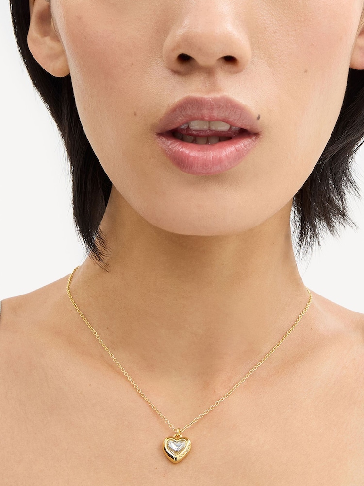 COACH Gold Tone Heart Pendant Necklace - Image 4 of 4 COACH Gold Tone Heart Pendant Necklace - Image 4 of 4