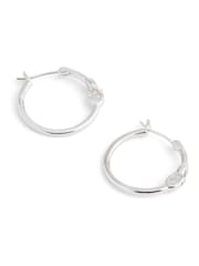 COACH Silver Tone Signature Hoop Earrings - Image 2 of 3