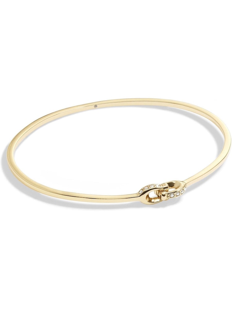 COACH Gold Tone Signature Interlock Bangle Bracelet - Image 1 of 3