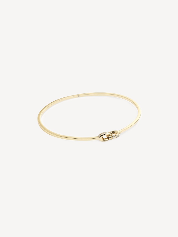 COACH Gold Tone Signature Interlock Bangle Bracelet - Image 1 of 3 COACH Gold Tone Signature Interlock Bangle Bracelet - Image 1 of 3