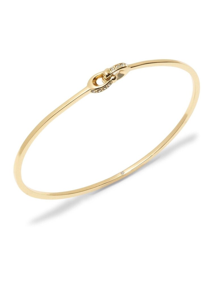 COACH Gold Tone Signature Interlock Bangle Bracelet