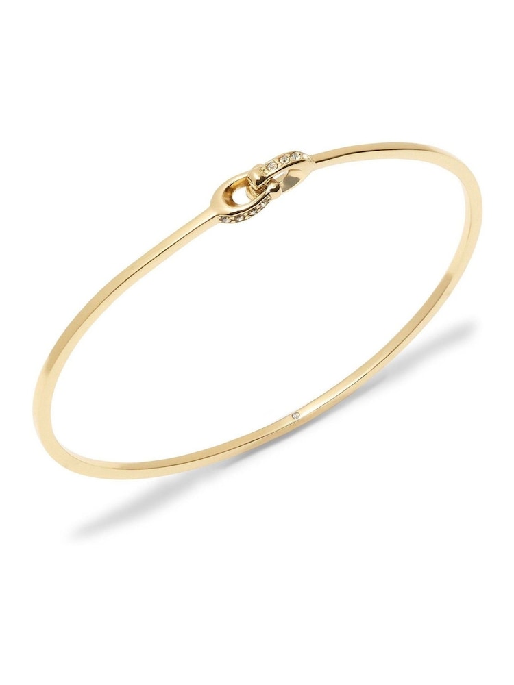 COACH Gold Tone Signature Interlock Bangle Bracelet - Image 2 of 3
