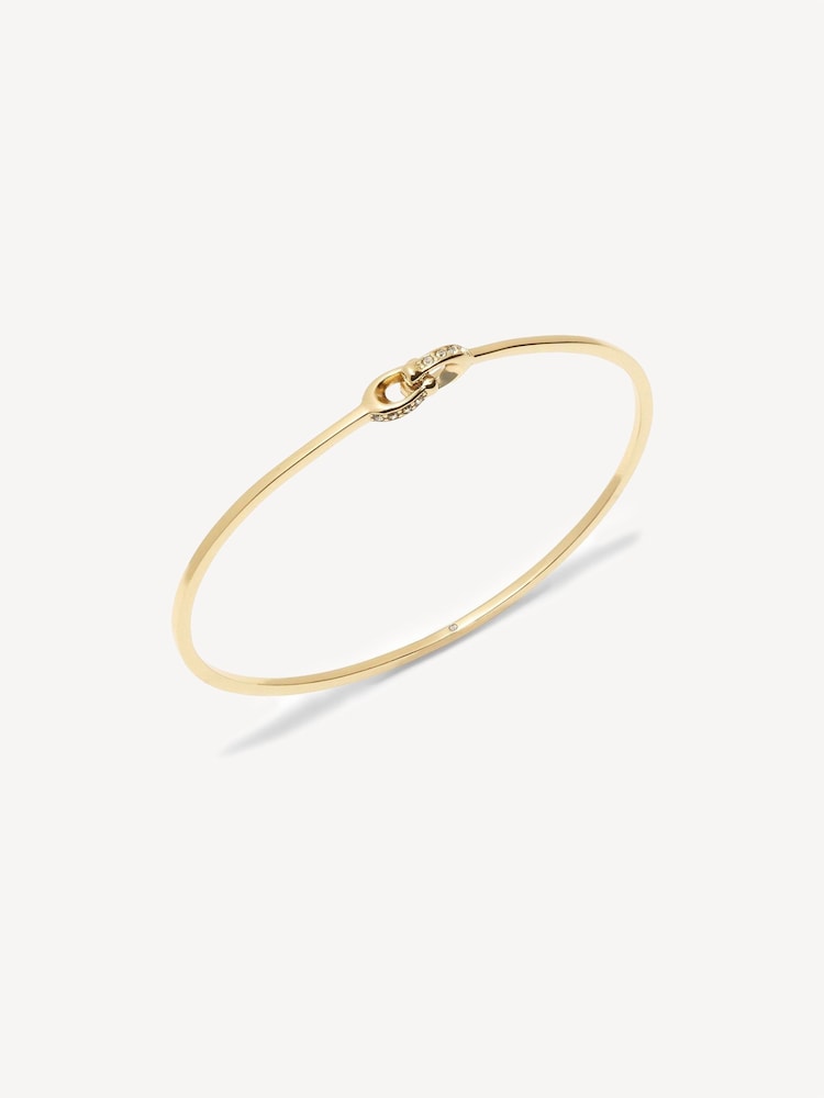 COACH Gold Tone Signature Interlock Bangle Bracelet - Image 2 of 3 COACH Gold Tone Signature Interlock Bangle Bracelet - Image 2 of 3