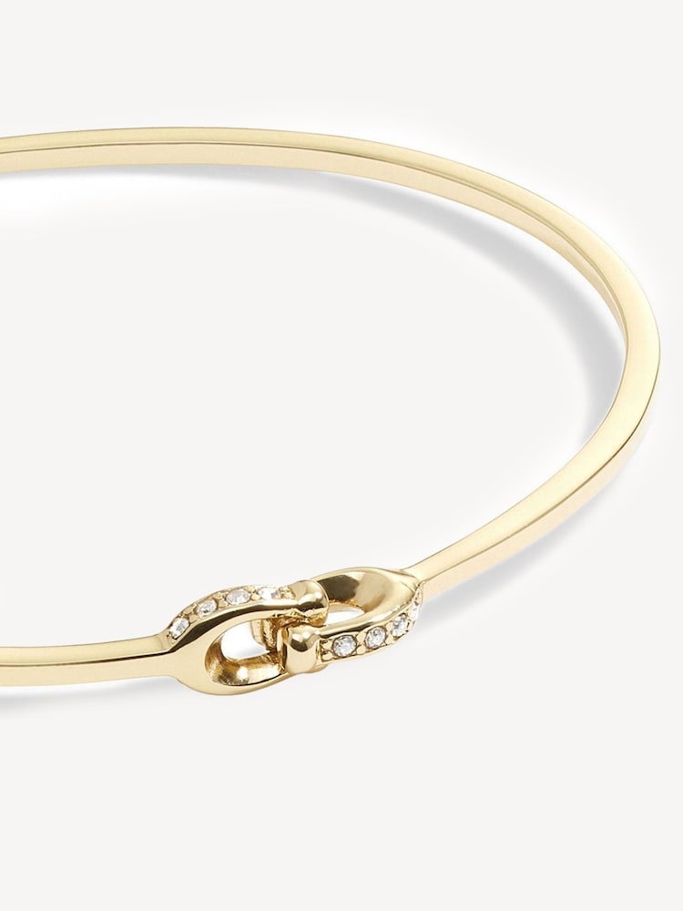 COACH Gold Tone Signature Interlock Bangle Bracelet - Image 3 of 3 COACH Gold Tone Signature Interlock Bangle Bracelet - Image 3 of 3